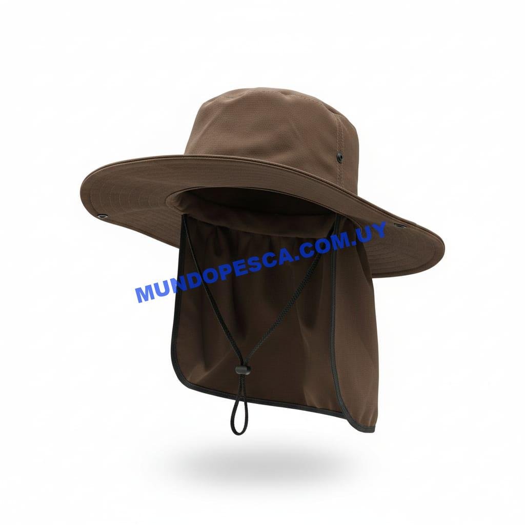 Sombrero de Pesca Camuflado o liso con Cubrenuca - Imagen 3
