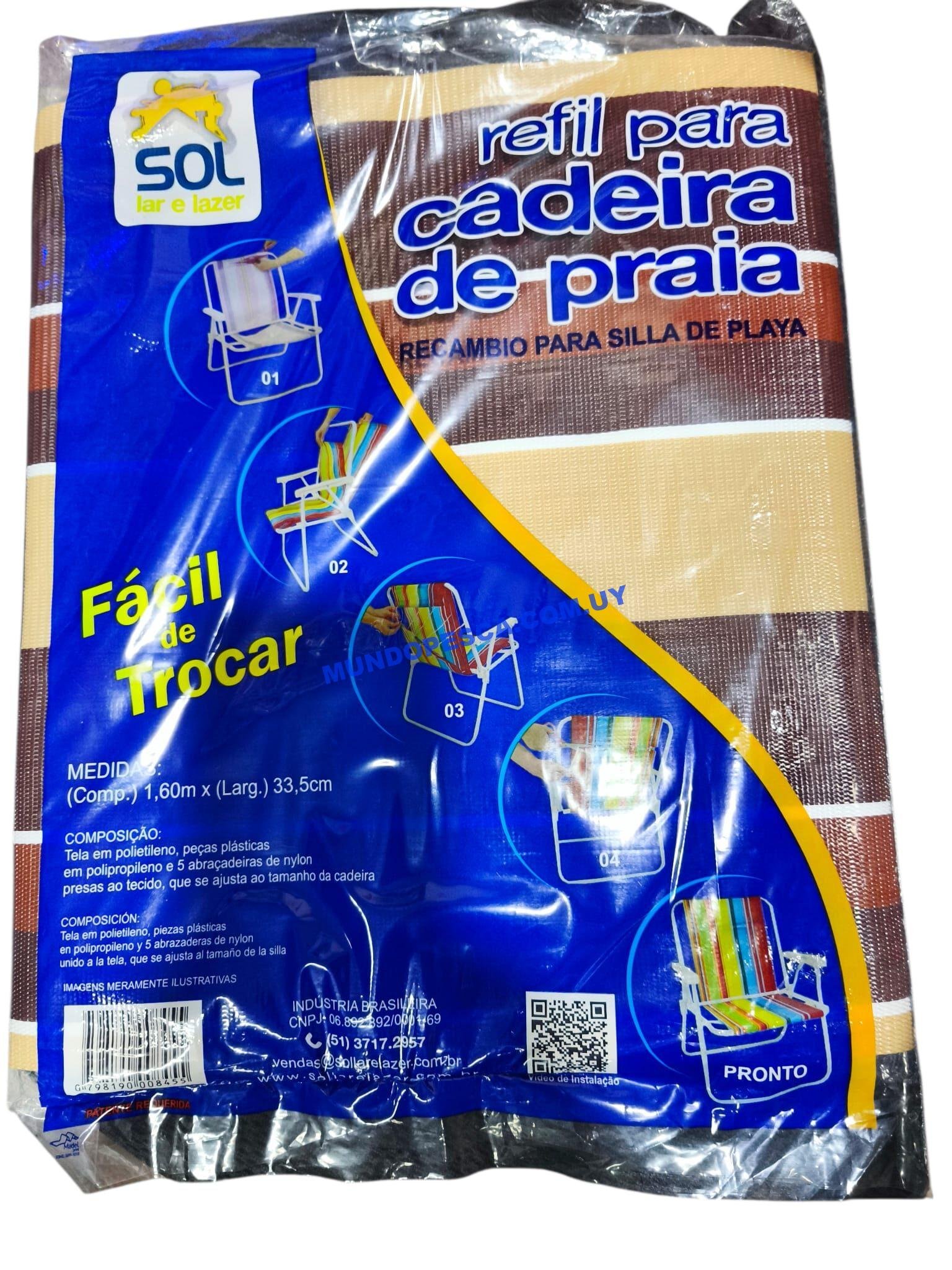 Repuesto de tejido plástico para silla plegable con precintos