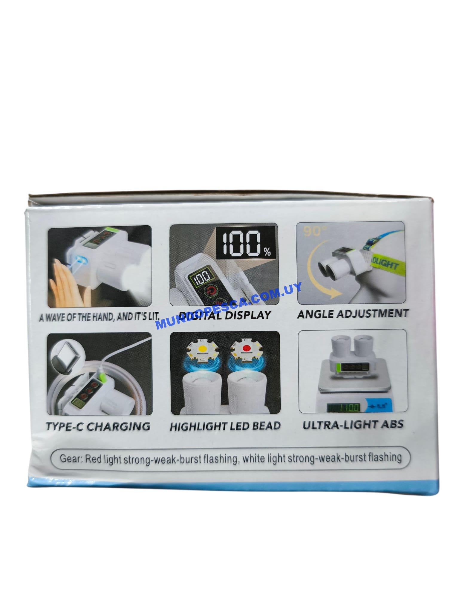 Linterna Frontal LED Recargable con Sensor CX-6160 – Luz Fría y Cálida - Imagen 4