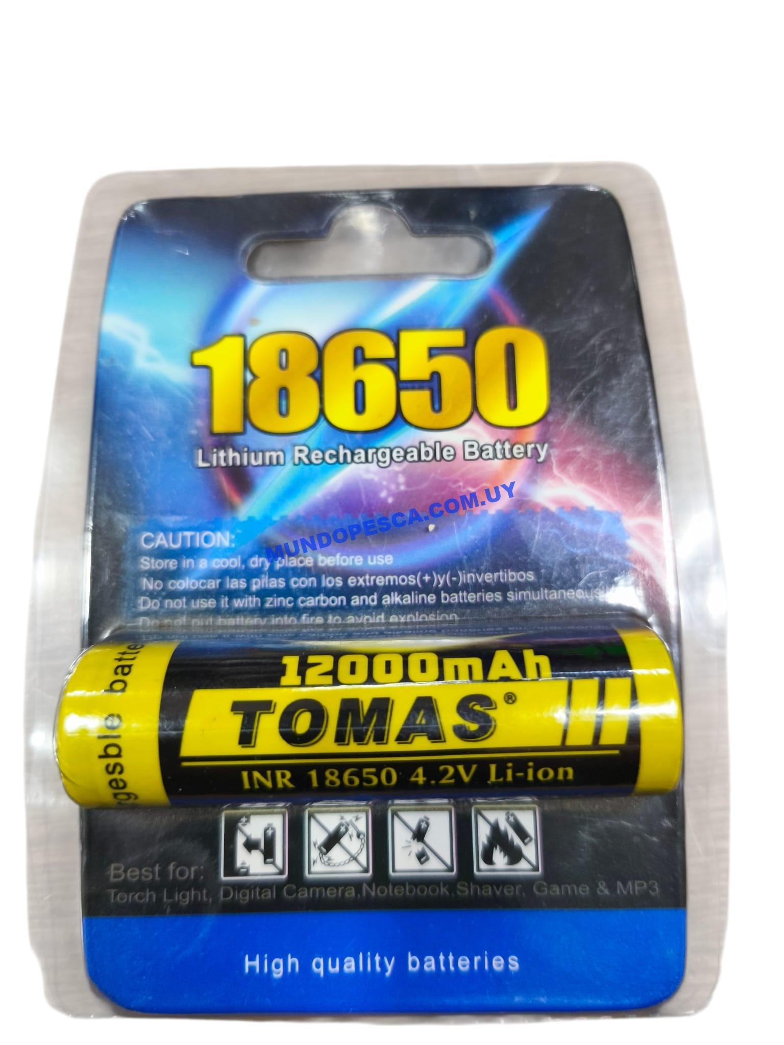 Batería 18650 12000mAh Recargable 4.2V